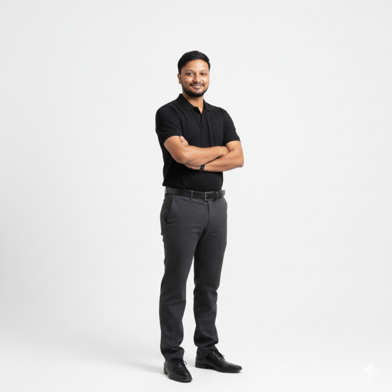 AD standing with folding hands